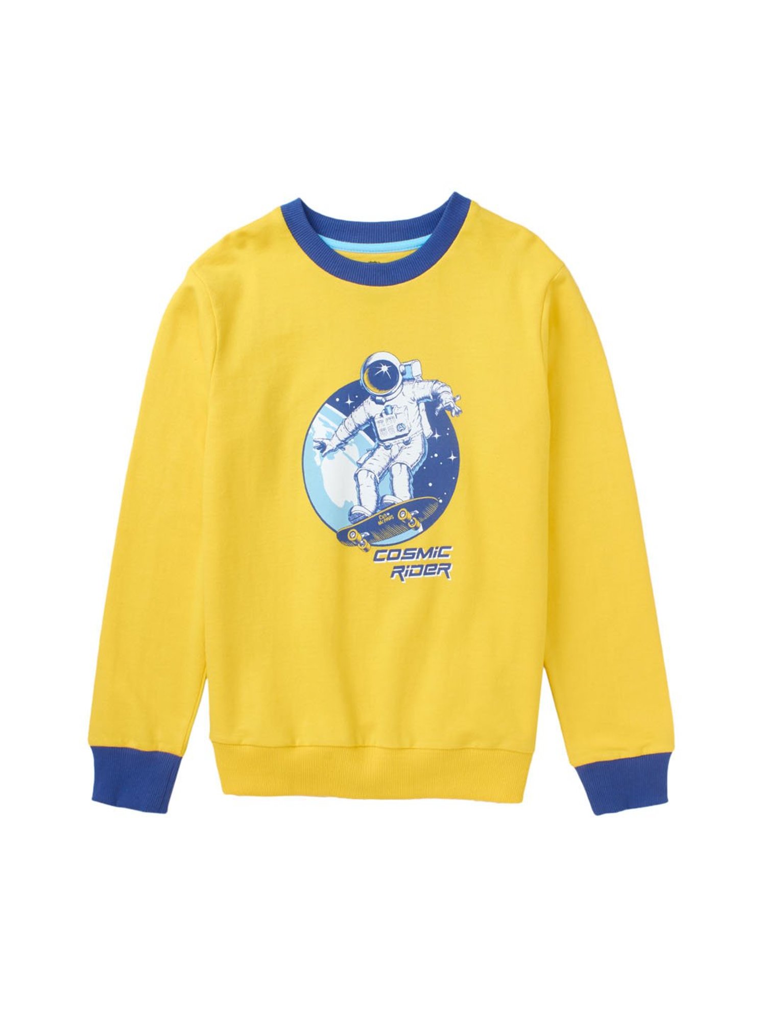 Cub McPaws Kids Yellow & Navy Printed Sweatshirt