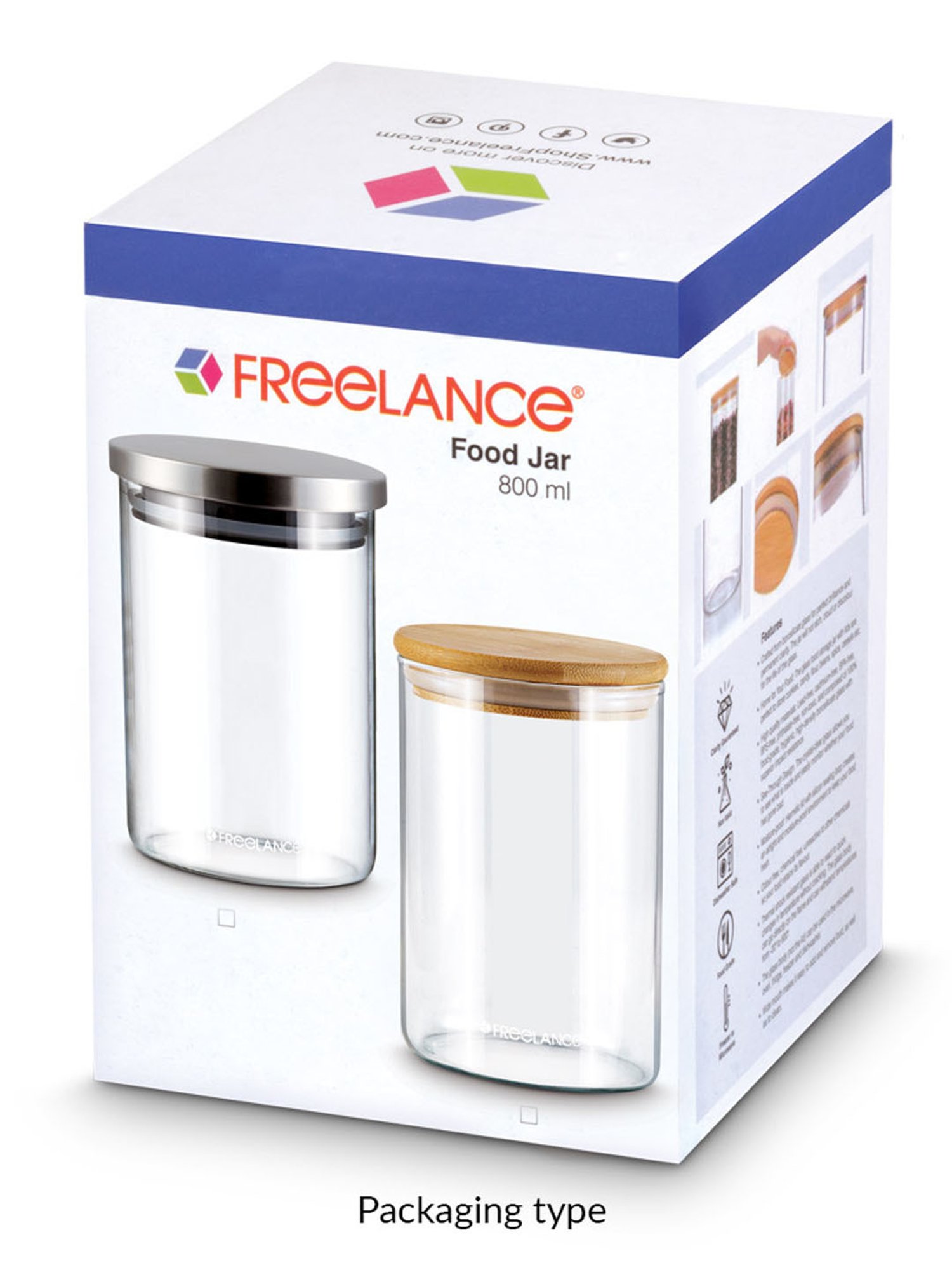 Freelance Transparent Glass 400 ml Jars and Container