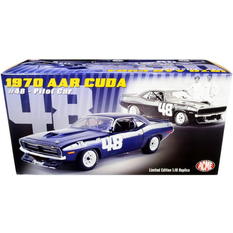 1970 Plymouth Barracuda AAR 'Cuda #48 Pilot Car Limited Edition to 562 pieces Worldwide 1/18 Diecast Model Car by ACME