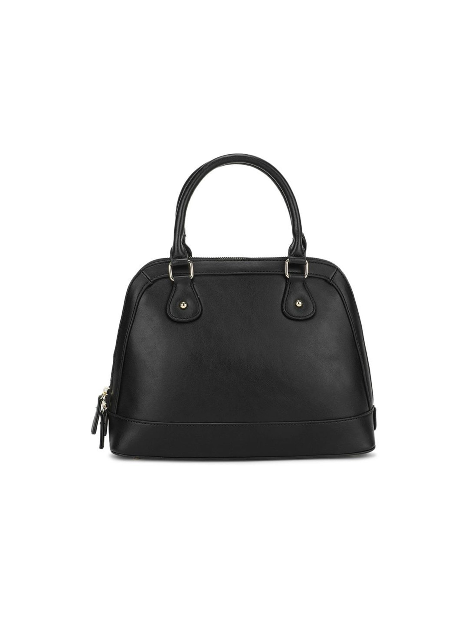 Tyra Iris Black Solid Faux Leather Handbag