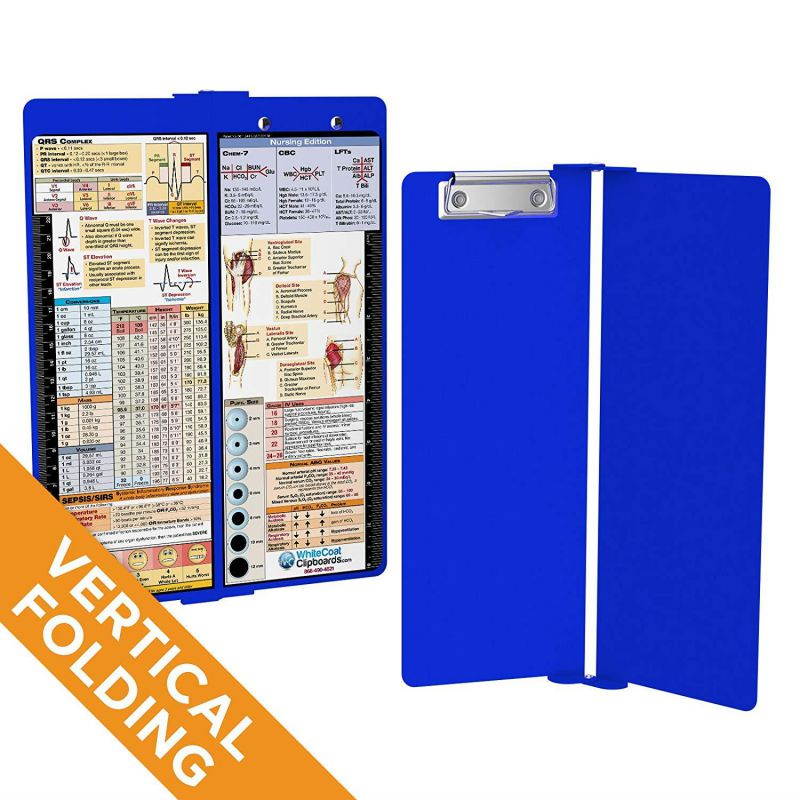 WhiteCoat Clipboard - Vertical - Blue - Nursing Edition