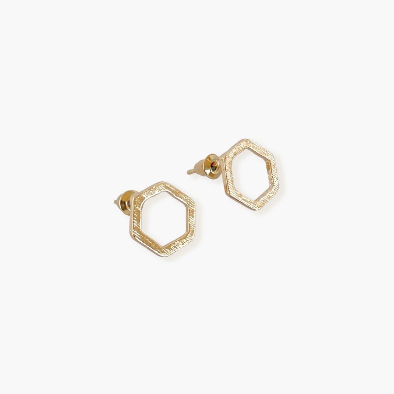 Sanctuary Project Geo Hexagon Stud earrings Gold