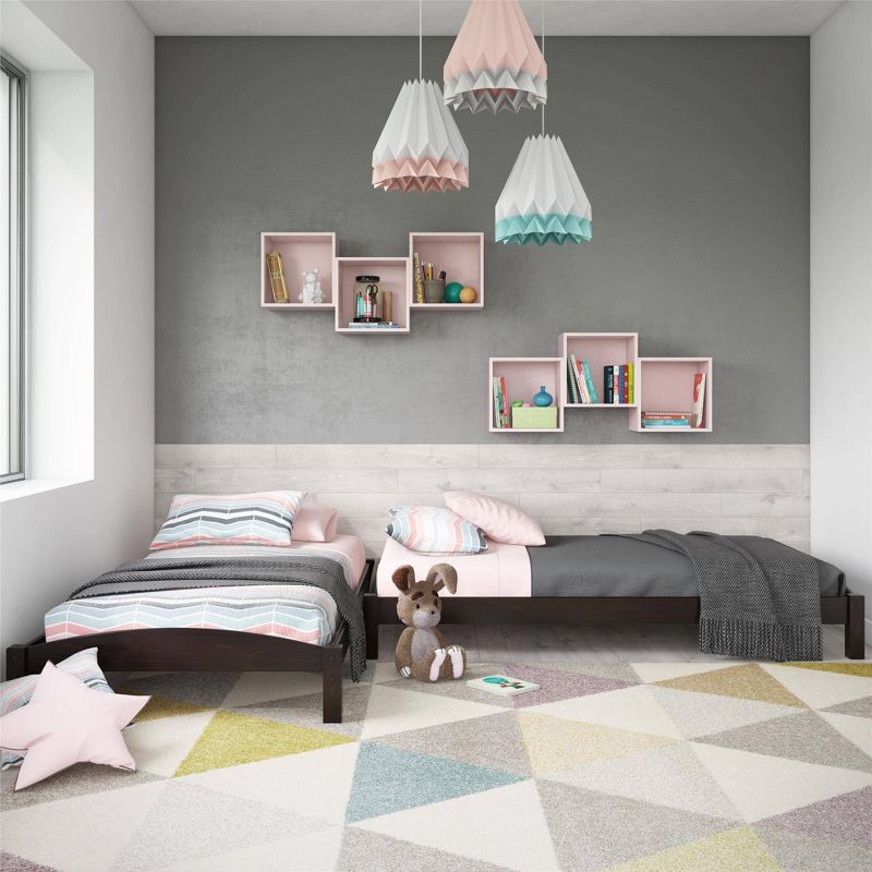 Set of 2 Twin Maddox Stackable Beds Frame Espresso - Dorel Living