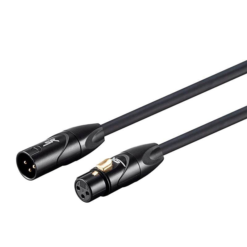 XLR Male to XLR Female Cable Microphone Interconnect 3 Feet | Gold Plated 16AWG Stage Right Series