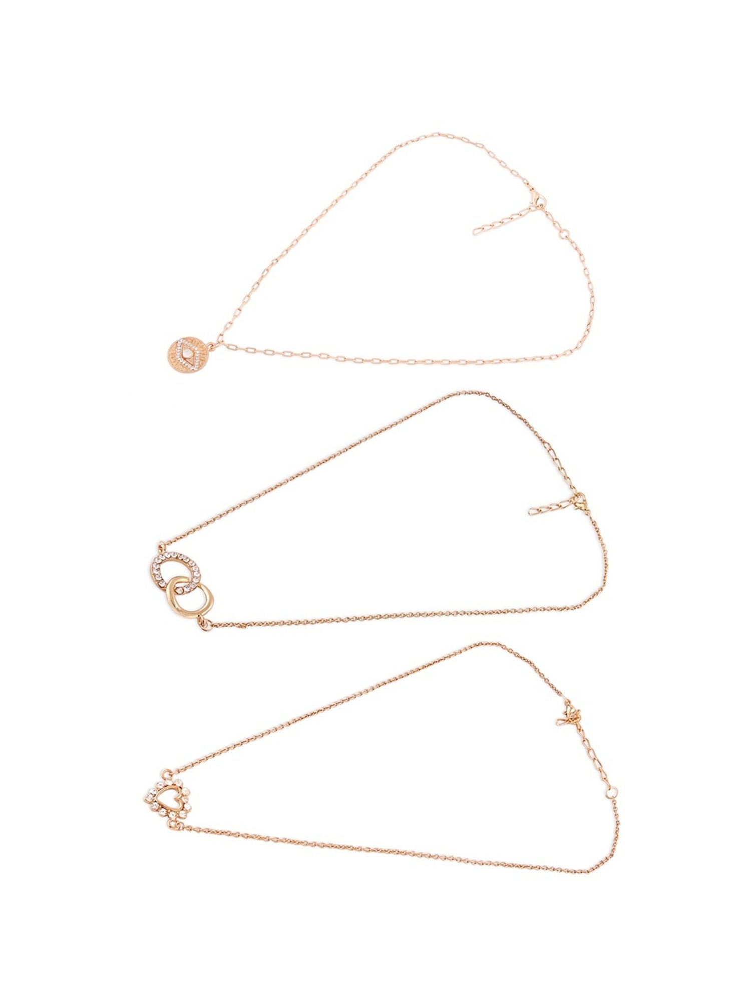 Zaveri Pearls Set of 3 Gold Tone Contemporary Chains -ZPFK15113