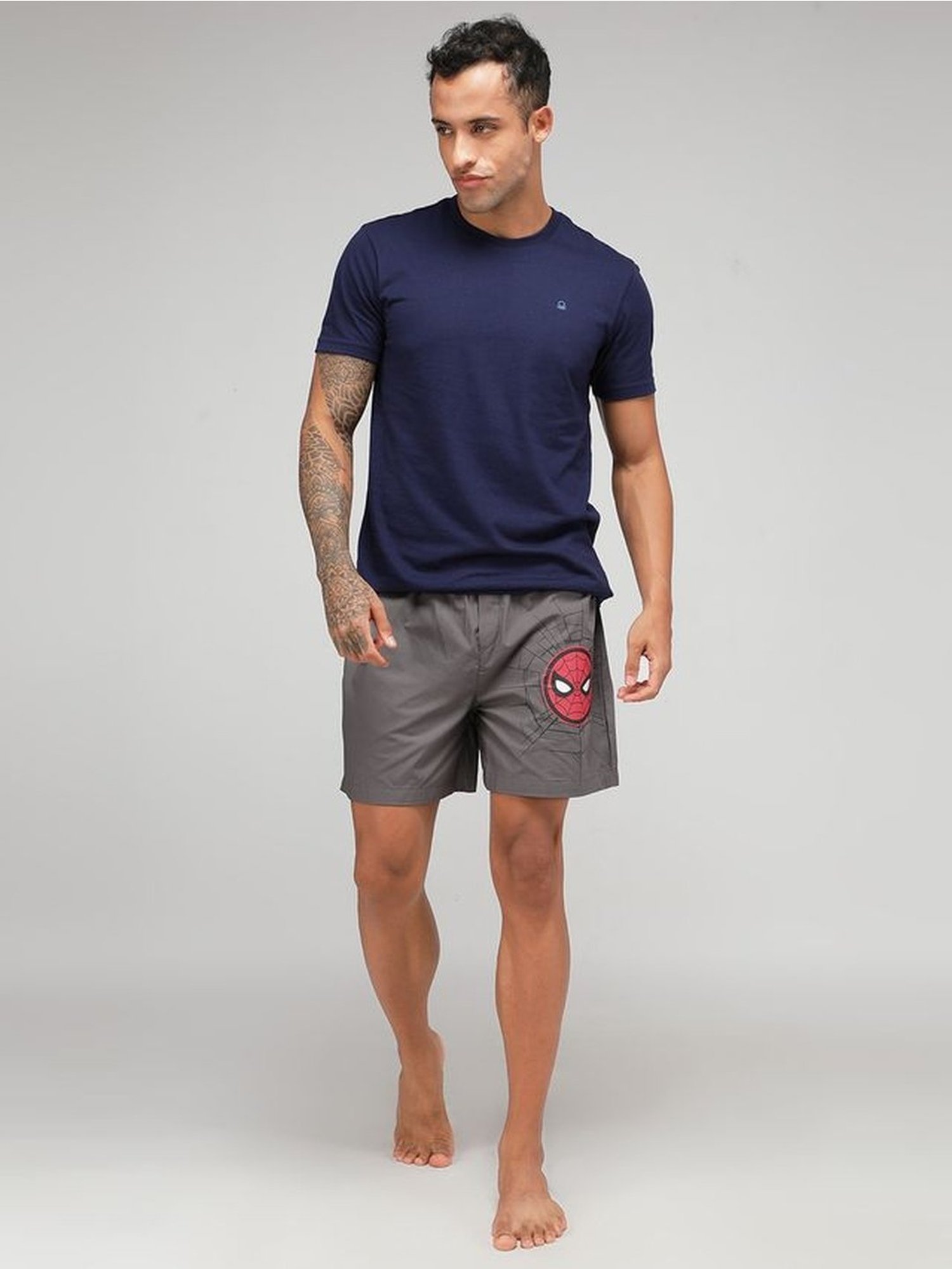 Zoiro Charcoal Cotton Regular Fit Printed Boxers