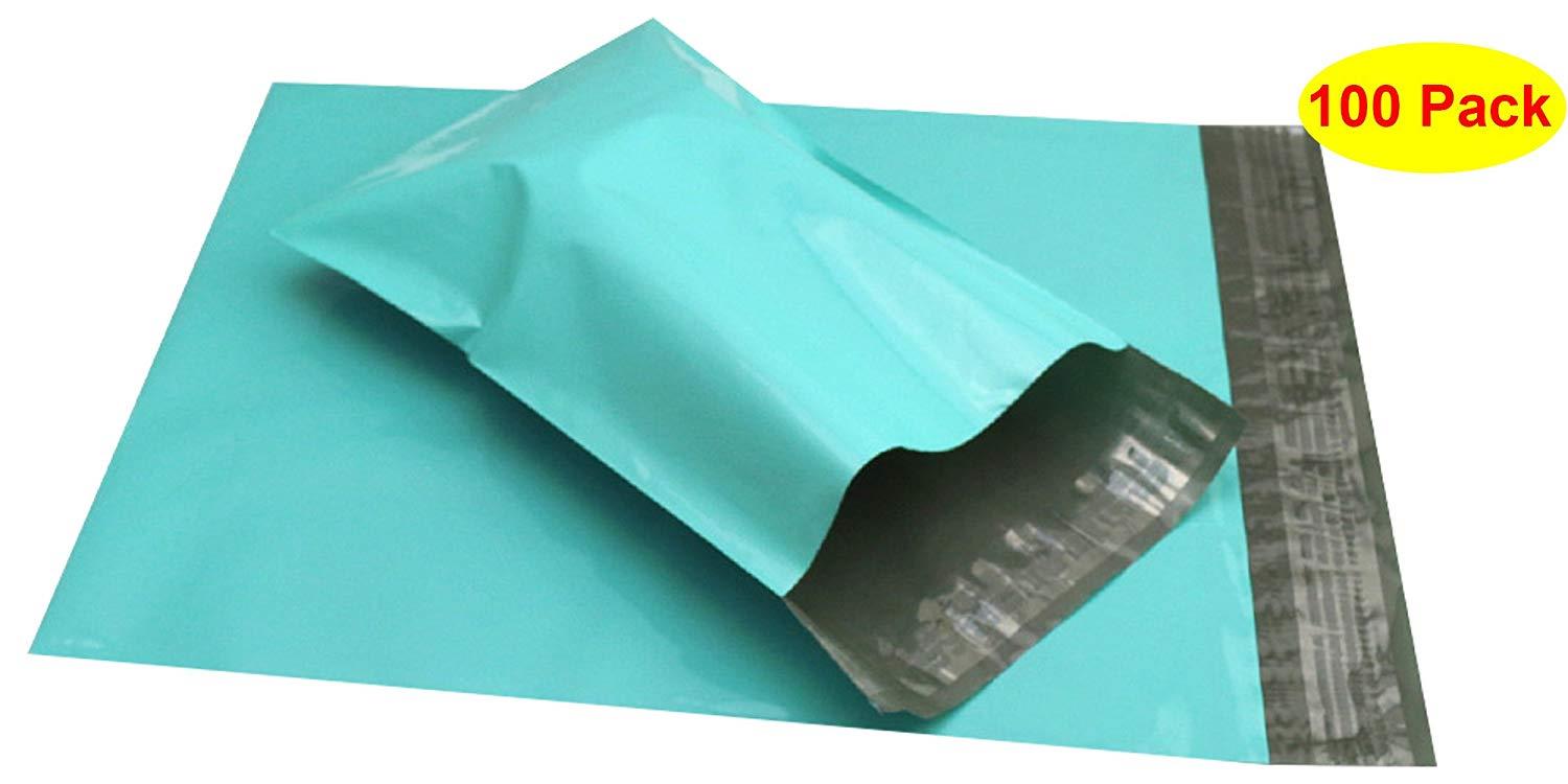 HOSL Pale Green 2.5Mil 8.5" x 11.75"+1.5" Heavy Duty 100% Virgin polyethylene Mailers Shipping Envelopes Bags Pack of 100