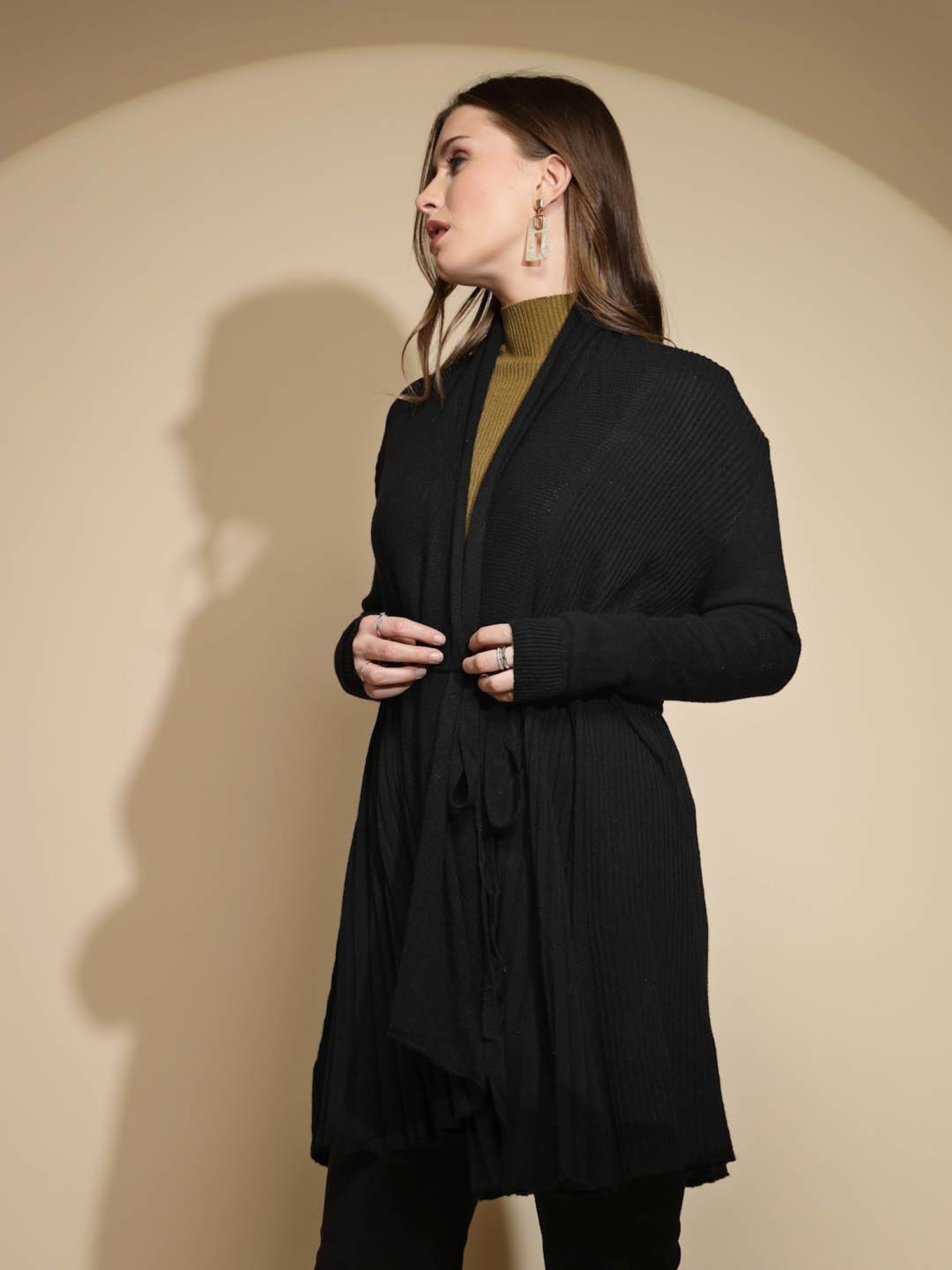 Global Republic Black Woolen Shrug