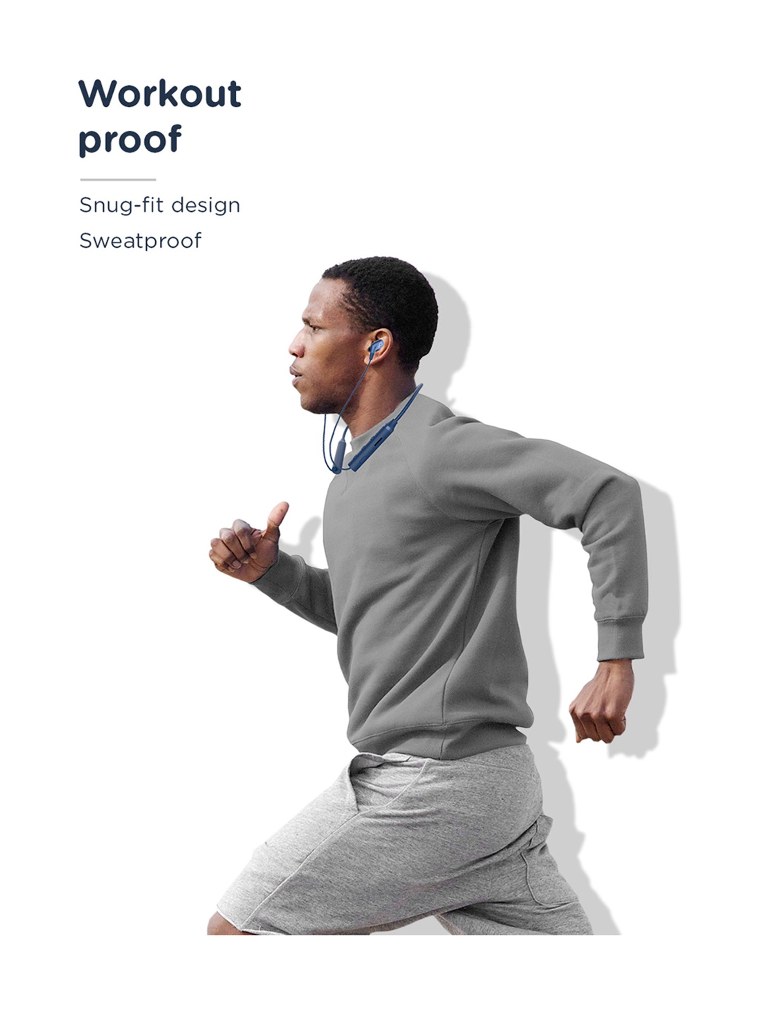 Pebble Flex Air Bluetooth Neckband with Playtime up to 10 Hrs (Navy Blue)