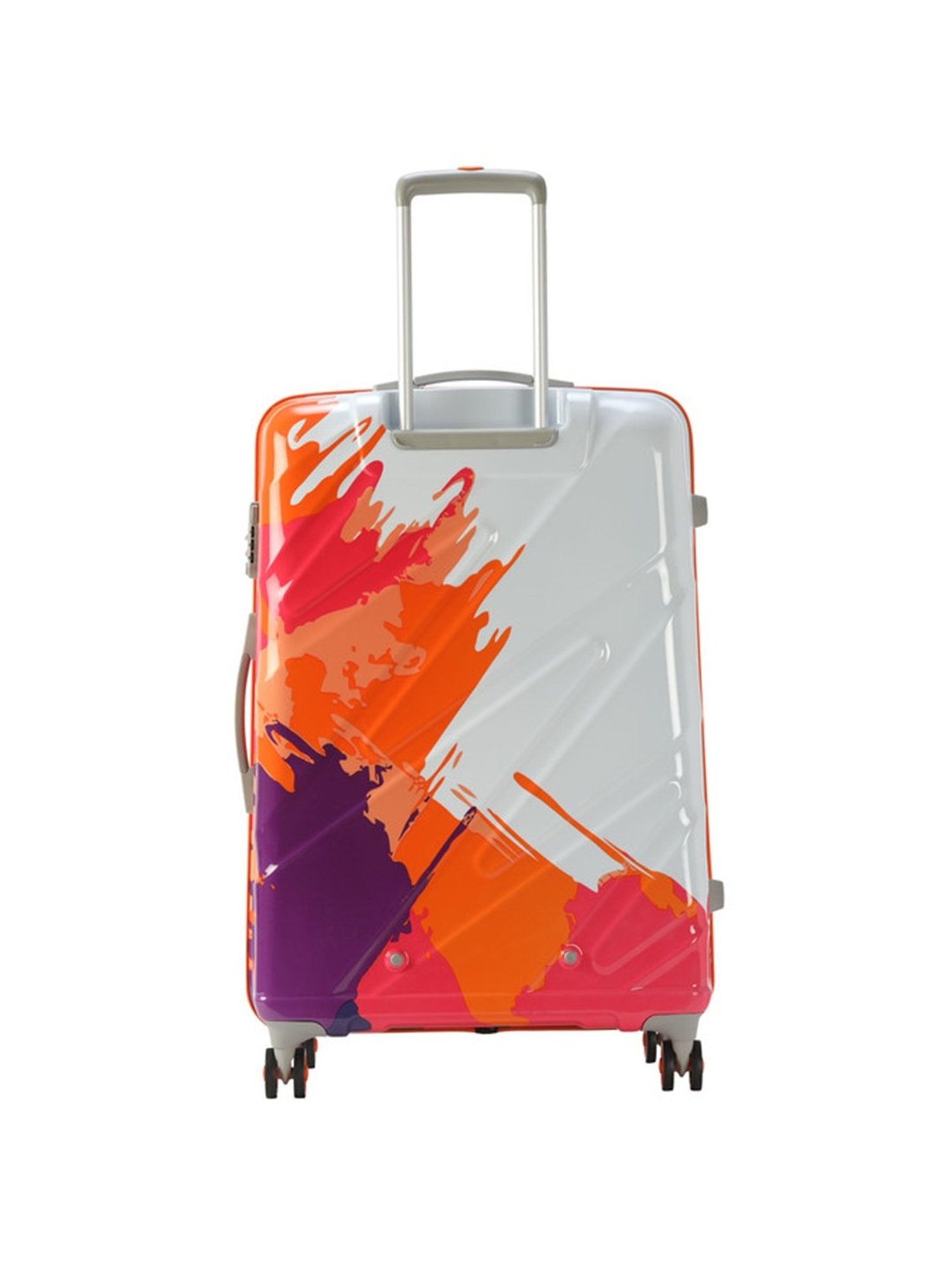 Skybags Orange & White 8 Wheels Large Hard Cabin Trolley 55 cm