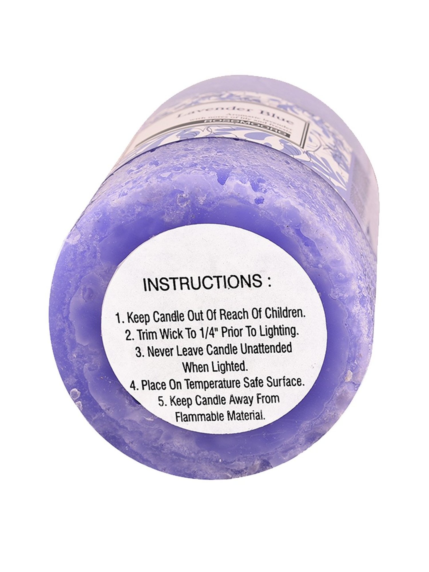 Rosemoore Wax Lavender Blue Pillar Candle