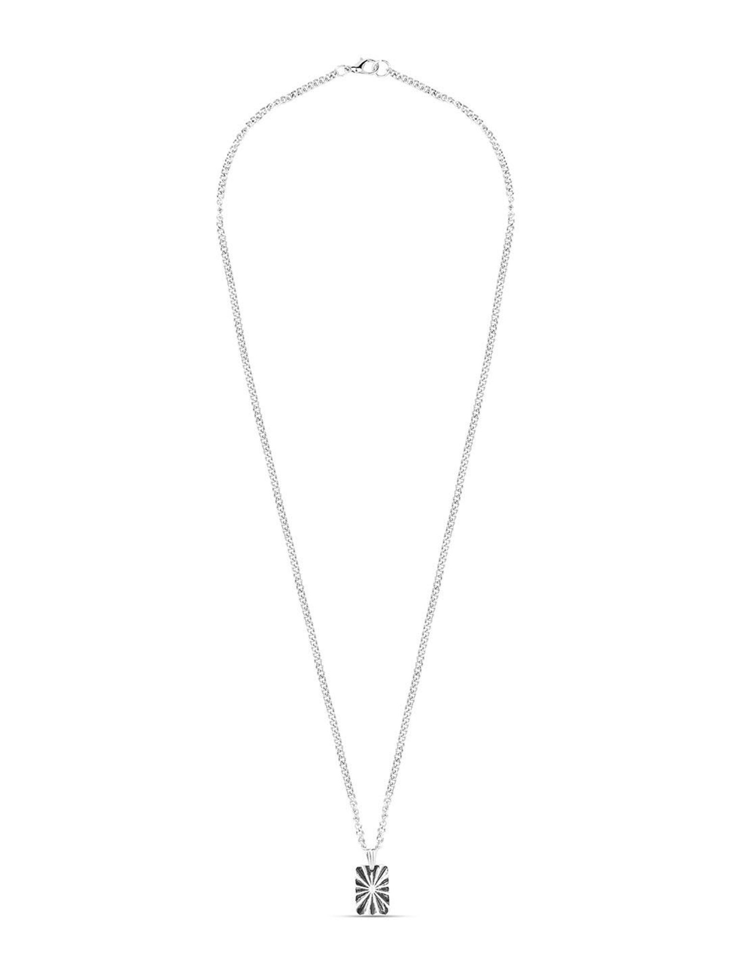 The Bro Code Silver-Plated Rectangular Pendant Necklace for Men