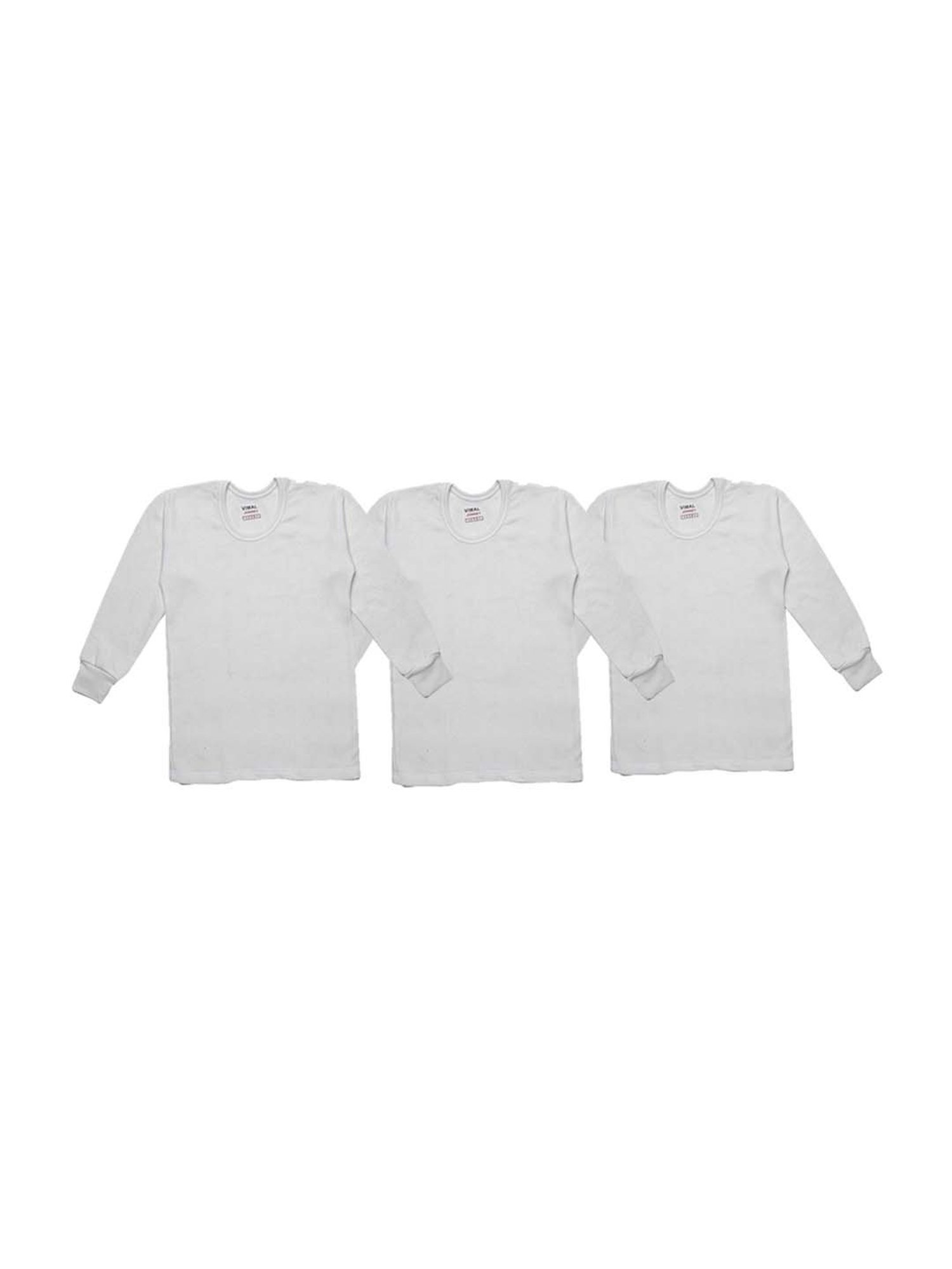 Vimal Jonney Kids Multicolor Regular Fit Thermal Tops - Pack of 3