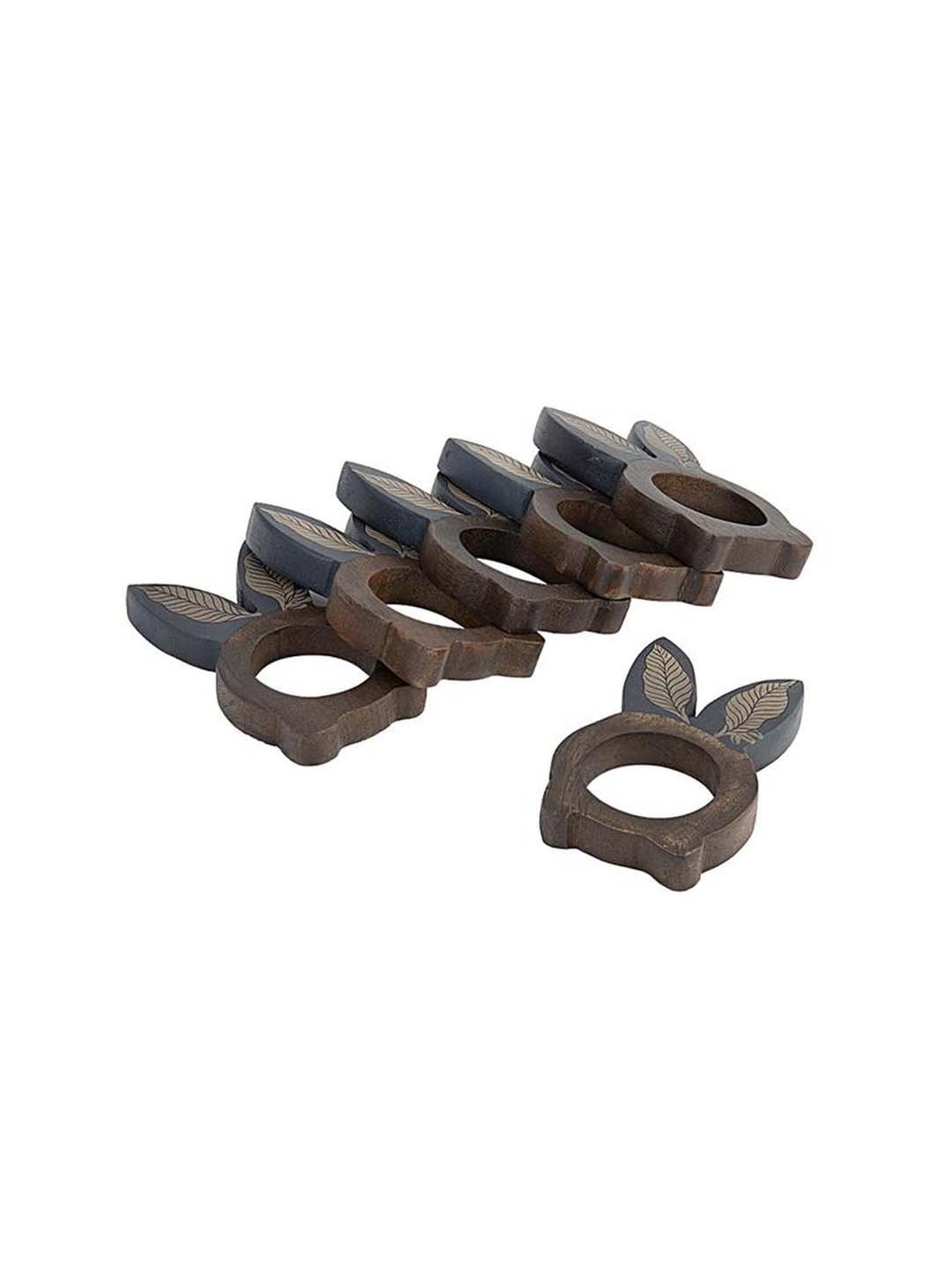 ExclusiveLane The Dancing Peacock Brown Sheesham Wood Napkin Holder - Set of 1