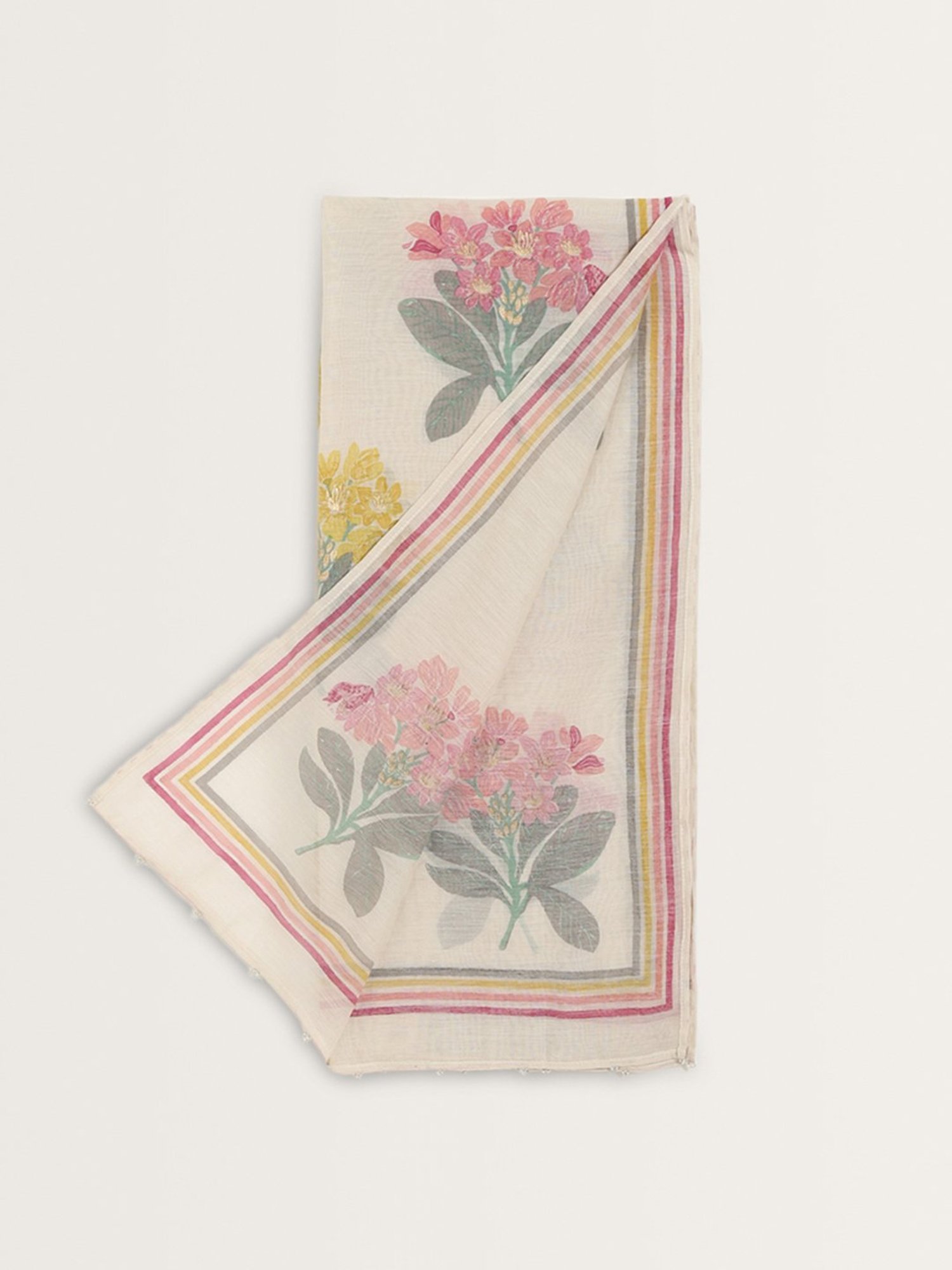 Zuba by Westside Beige Floral Printed Dupatta