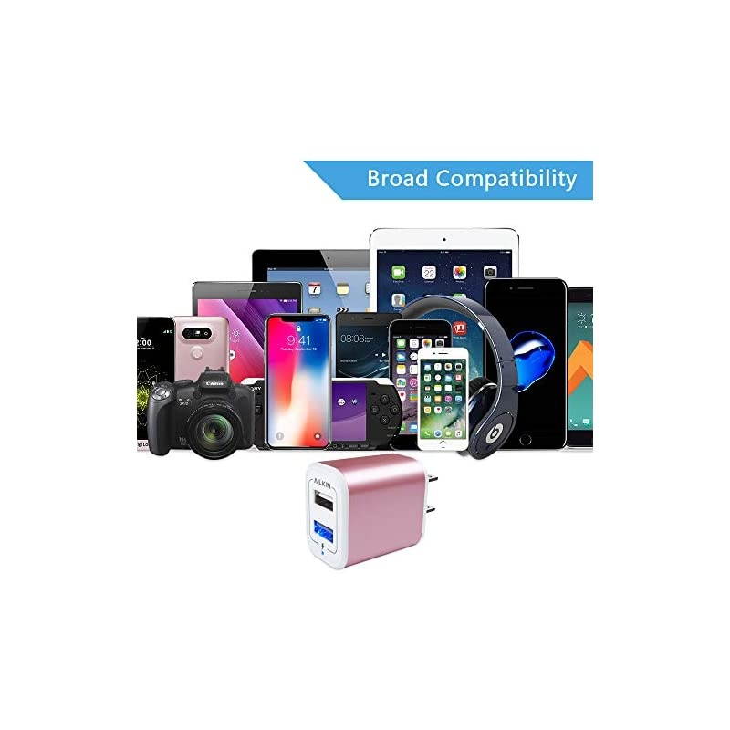 USB Charging Block  Dual Port Wall Charger USB Box Power Adapter Cube Charge Base USB Charger Plug Power Brick Compatible with Phone X 8 7 6 Samsung S9 S8 S7 LG ZTE Kindle and More