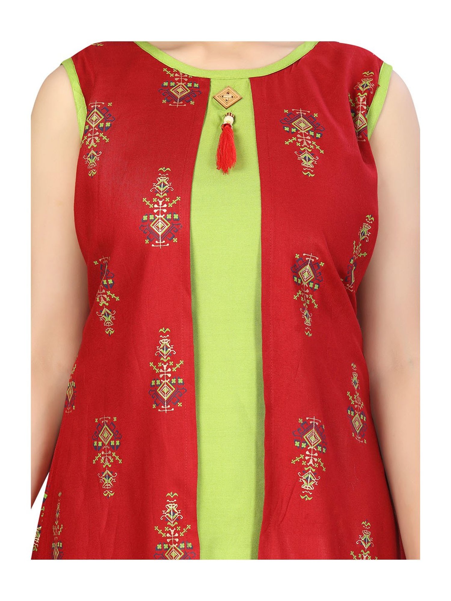 Aarika Kids Red Printed Kurta
