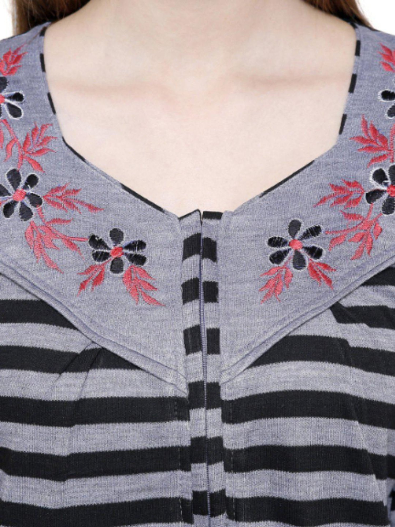 Secret Wish Grey Stripes Night Dress