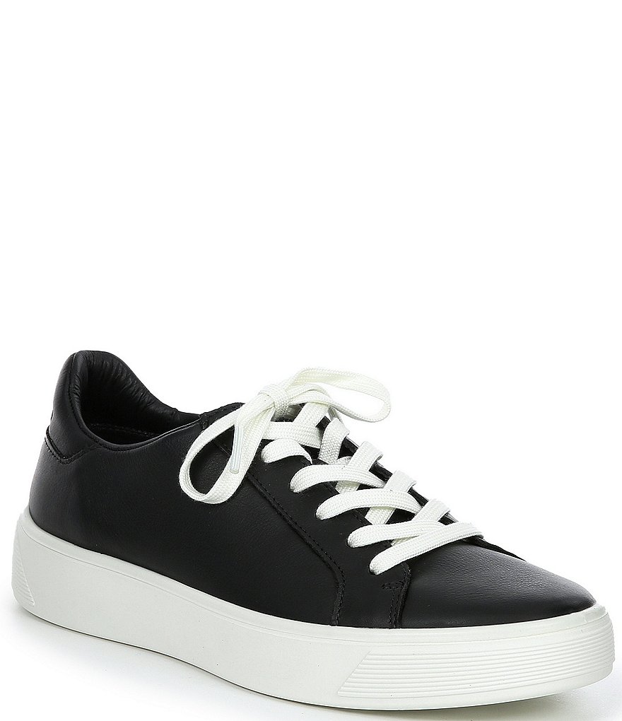 ECCO Street Tray Leather Lace-Up Sneakers