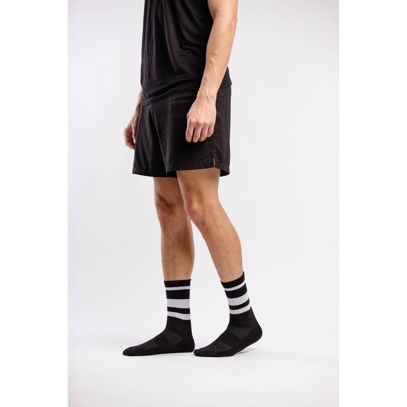 Pair of Thieves Men's 3pk Stripe Cushion Crew Casual Socks - Blue/Green/White 8-12