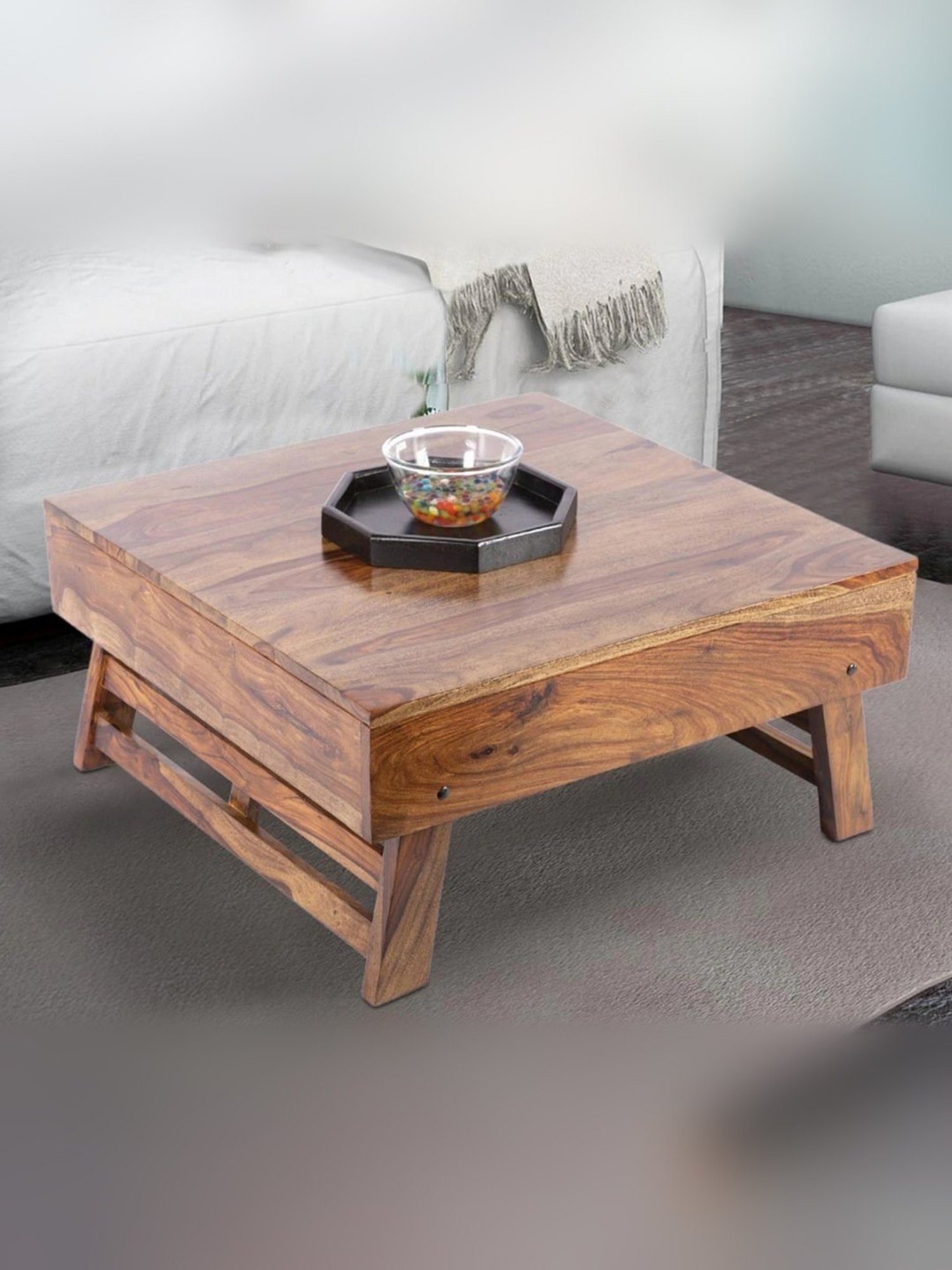 Glass Oval Living Room Metal Coffee Table - Saracina Home