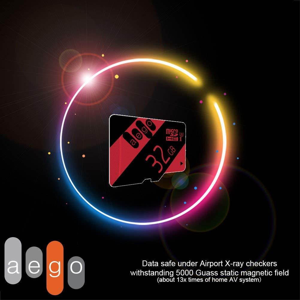 AEGO U3 microSD 32GB Action Camera UHS-III U3 Real Capacity with Free SD Adapter Ultra High Speed SDXC Memory Card (AEGO-U3-32GB)