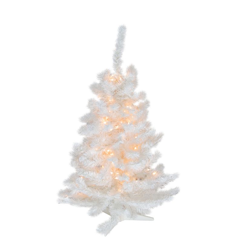 Darice 3' Pre-Lit Snow White Artificial Christmas Tree - Clear Lights