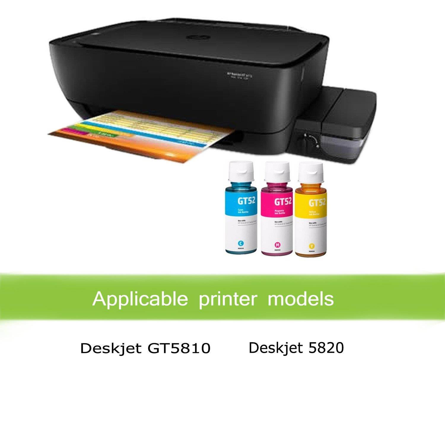 AwesomeToner 3 PK GT52C GT52M GT52Y Compatible Ink cartridge for HP Deskjet GT5810 582 High Yield 70ml