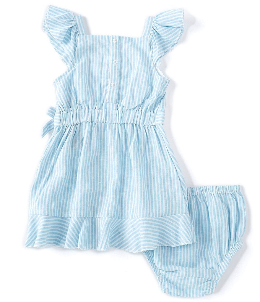 Habitual Baby Girls 12-24 Months Flutter-Sleeve Striped Faux-Wrap Dress
