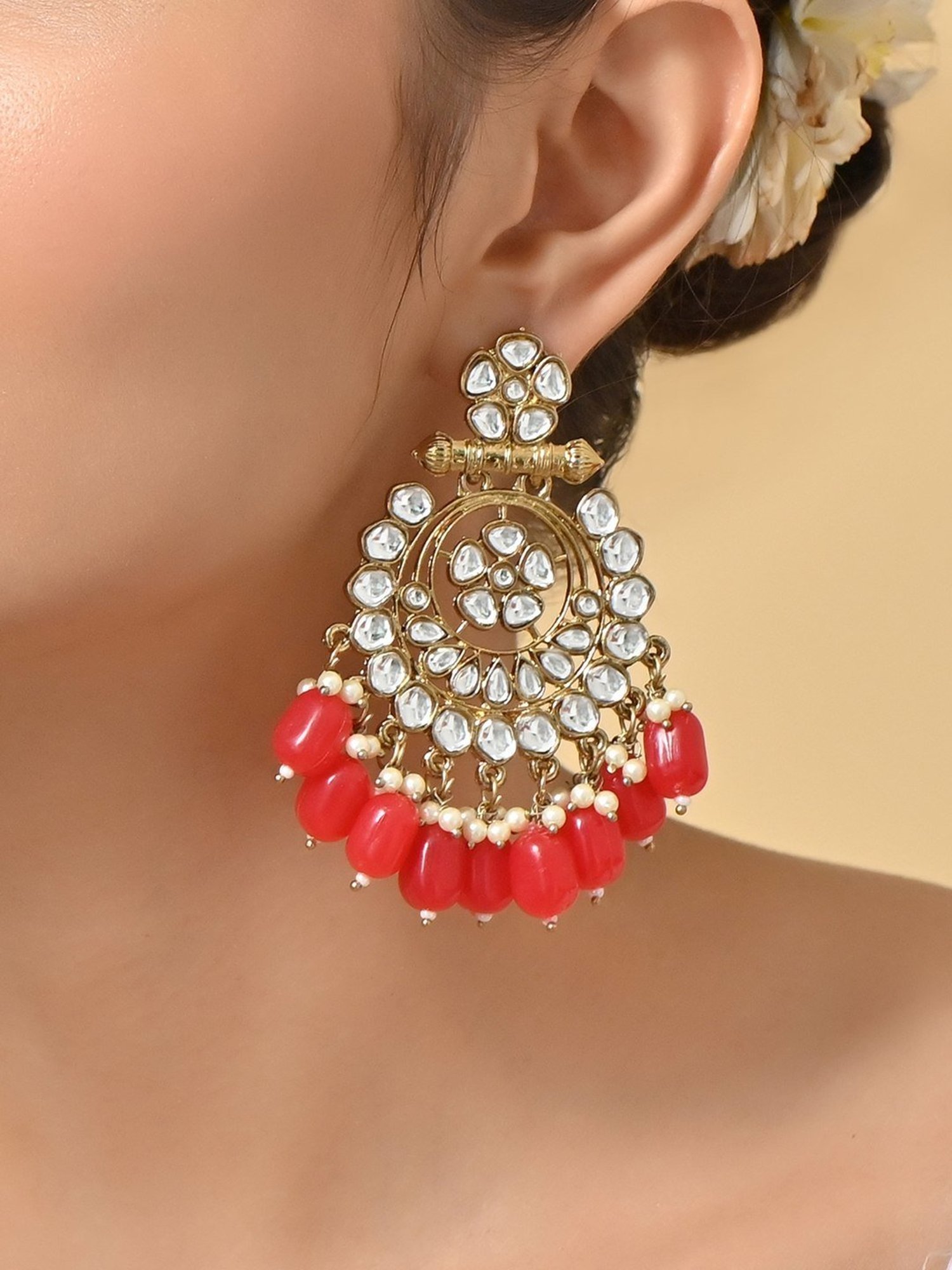 Fida Oxidised Silver Plated Bridal Chand Bali Earrings for Women