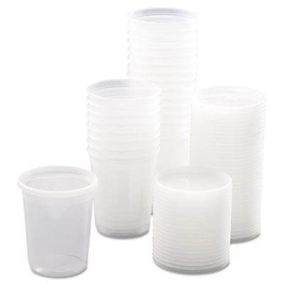 DELItainer Microwavable Combo, 32 oz, 4 .55" Diameter x 5.55"h, Clear, 240/Carton