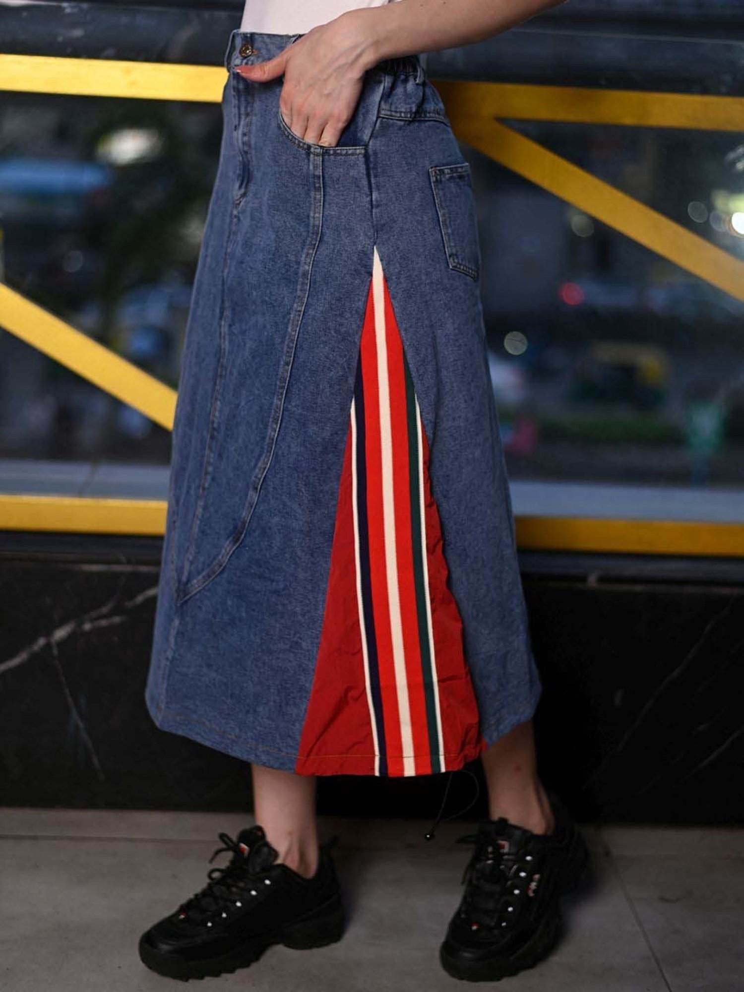 Odette Blue A-Line Skirt