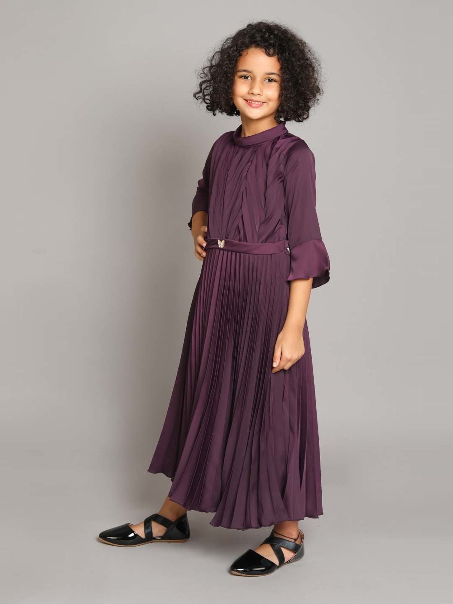 The Magic Wand Kids Purple Embellished Gown