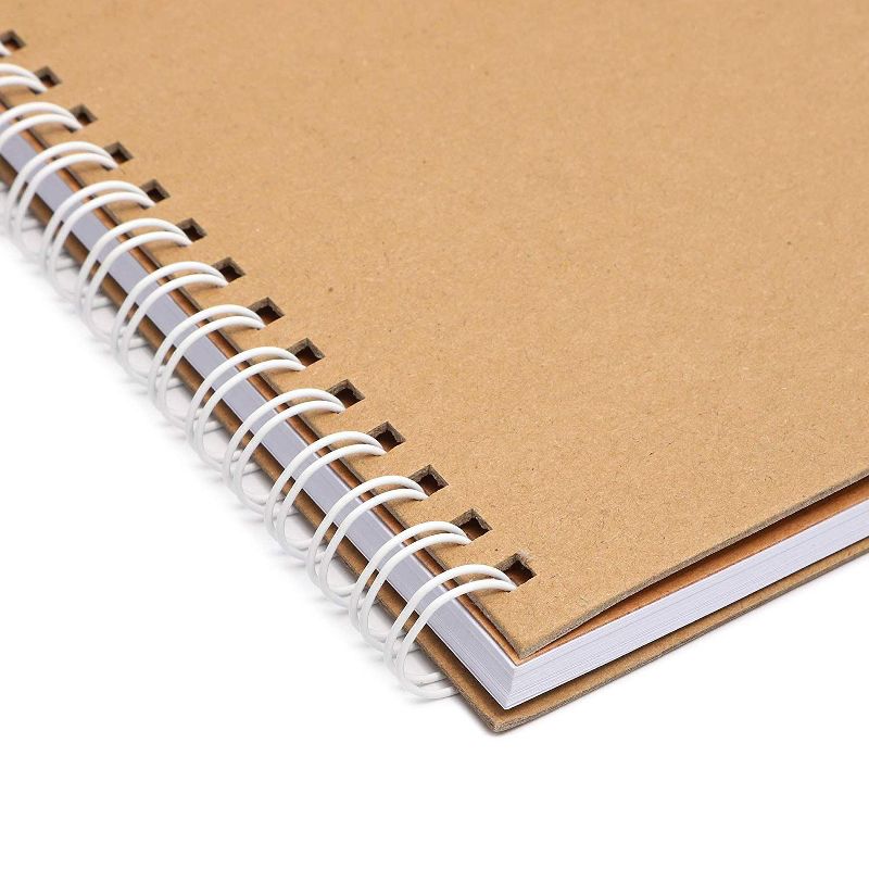 Paper Junkie 4-Pack Brown Kraft Hardcover Travel Notebooks with Sticky Notes & Pen (8 x 8 in, 60 Sheet)