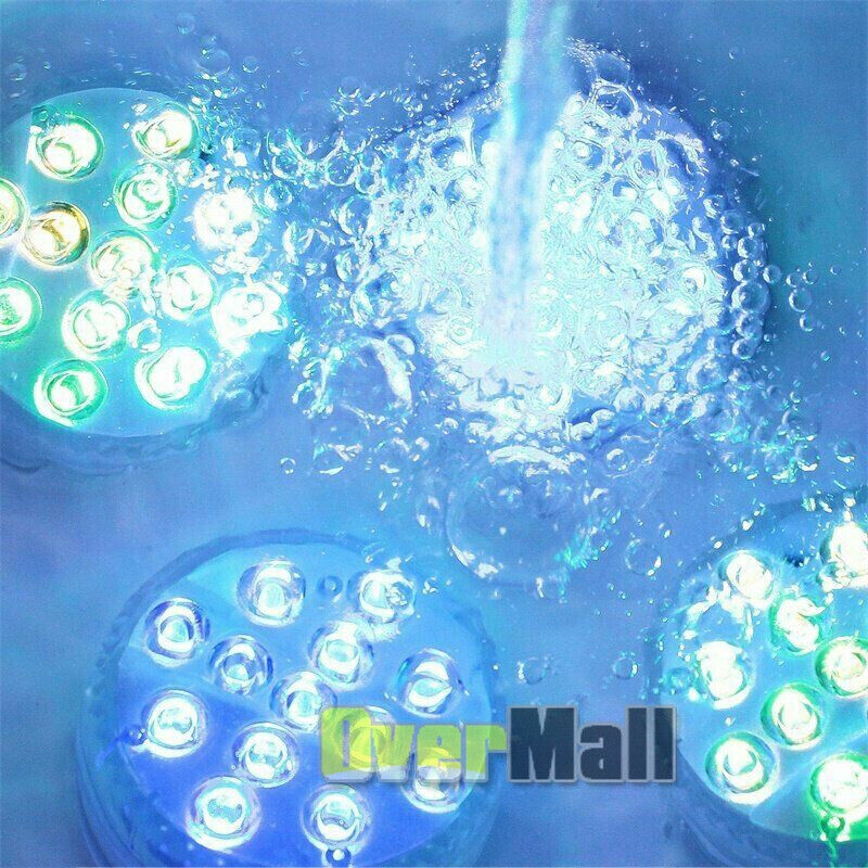 16PC Swimming Pool Light RGB LED Bulb Underwater Color Vase Decor Lights Remote