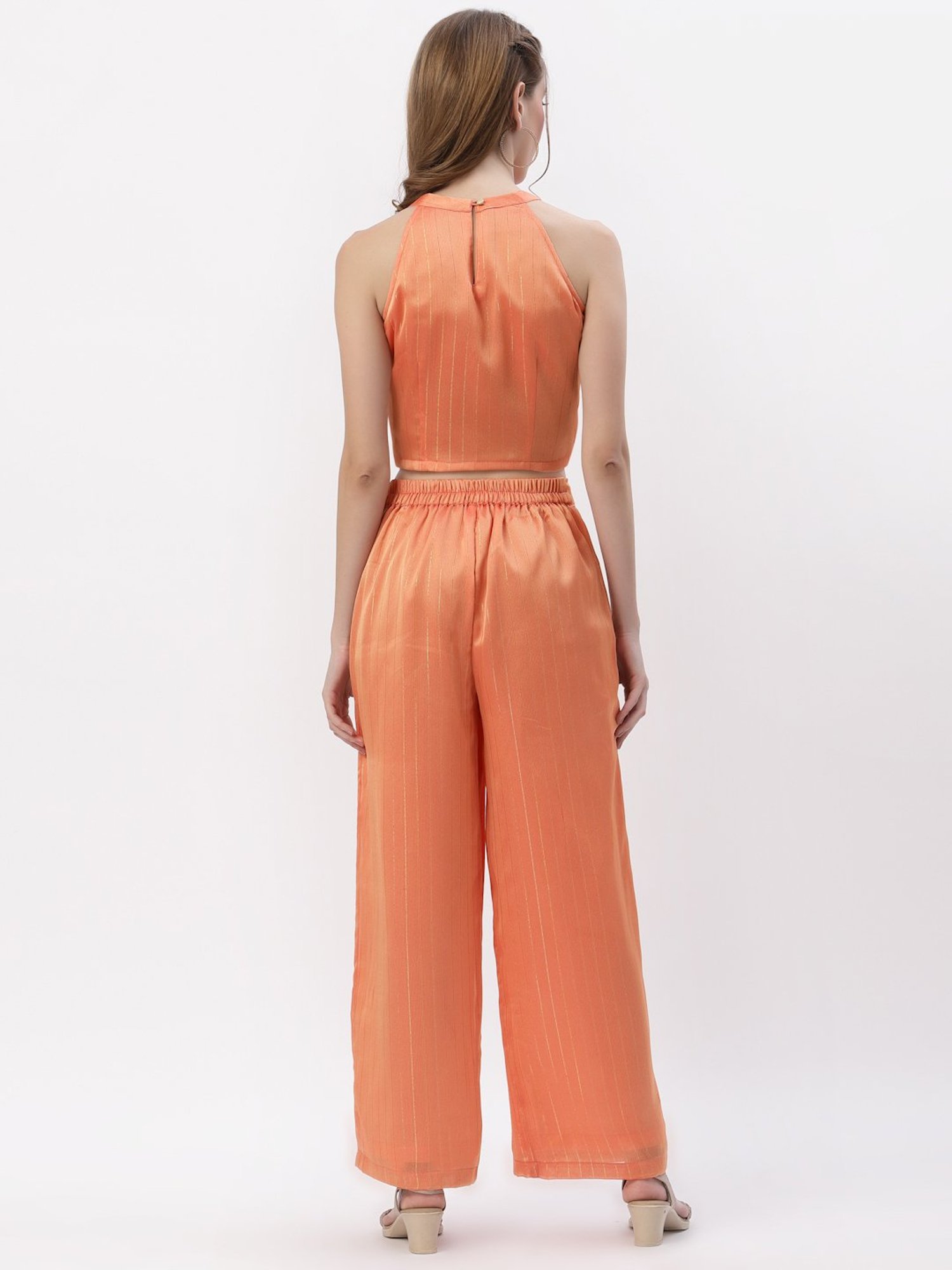 studiorasa Orange Striped Top Palazzo Set