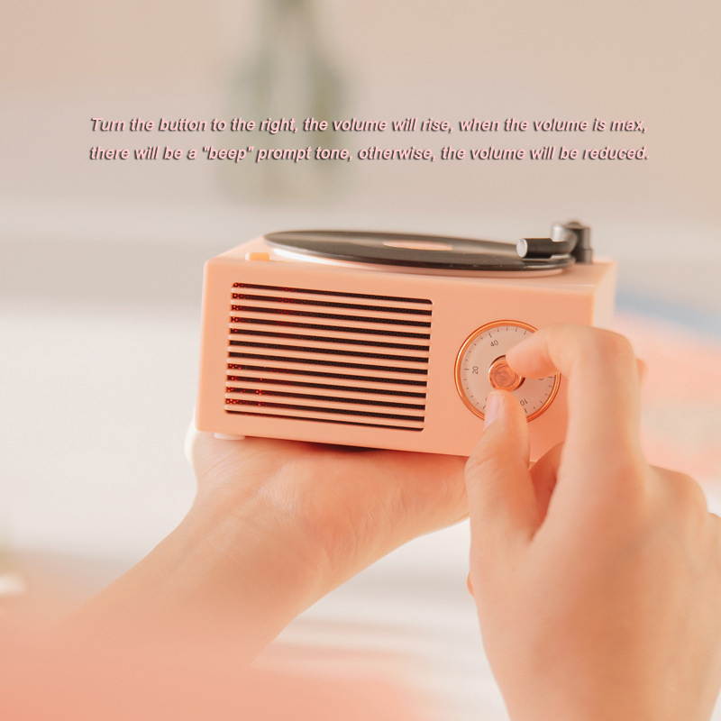 Bluetooth Speaker Mini Music Player Subwoofer Nostalgic Retro Record Wireless Player