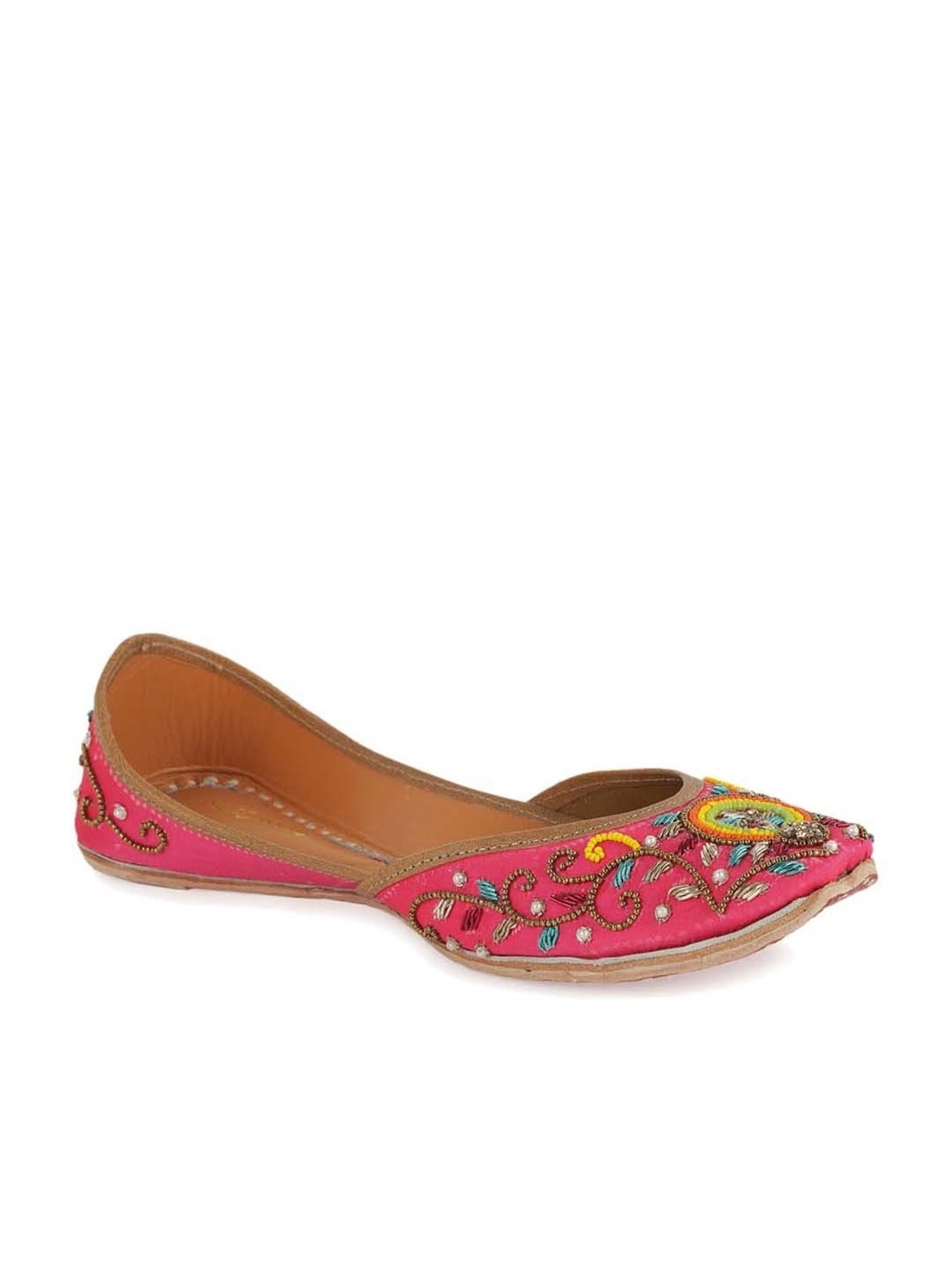 Glam Story Women's Pink Ethnic Juttis