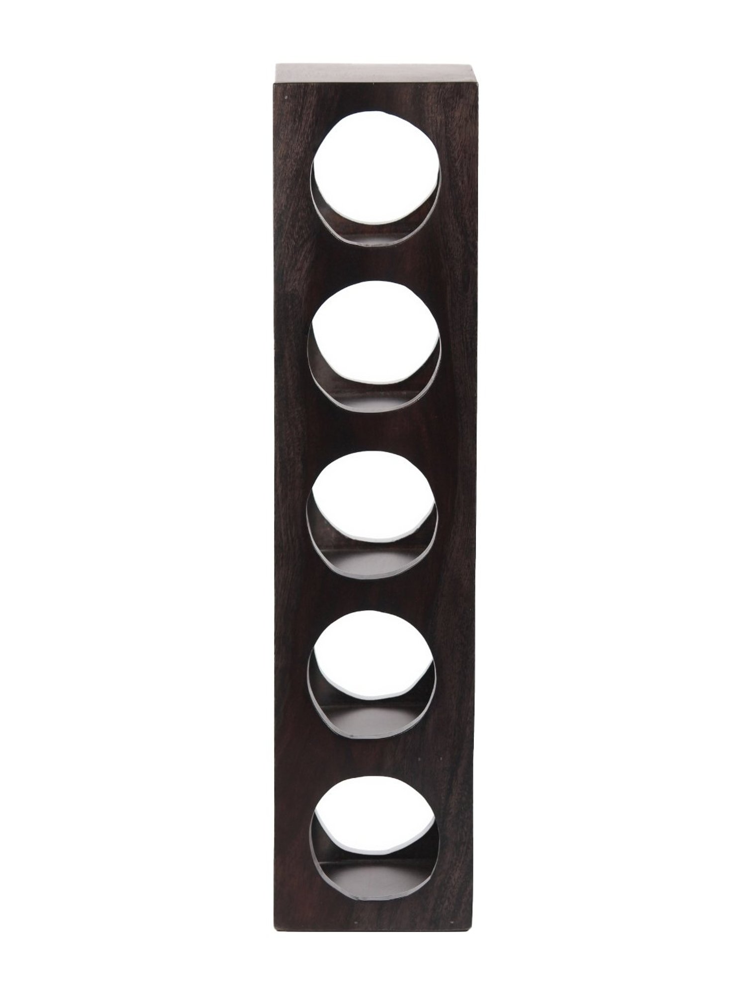 Ikiriya Kassel Solid Brown Wood Wine Rack Teak Finish