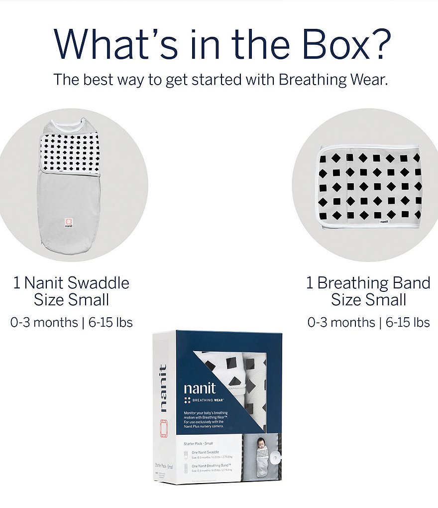 Nanit Baby Newborn-3 Months Breathing Wear Starter Pack