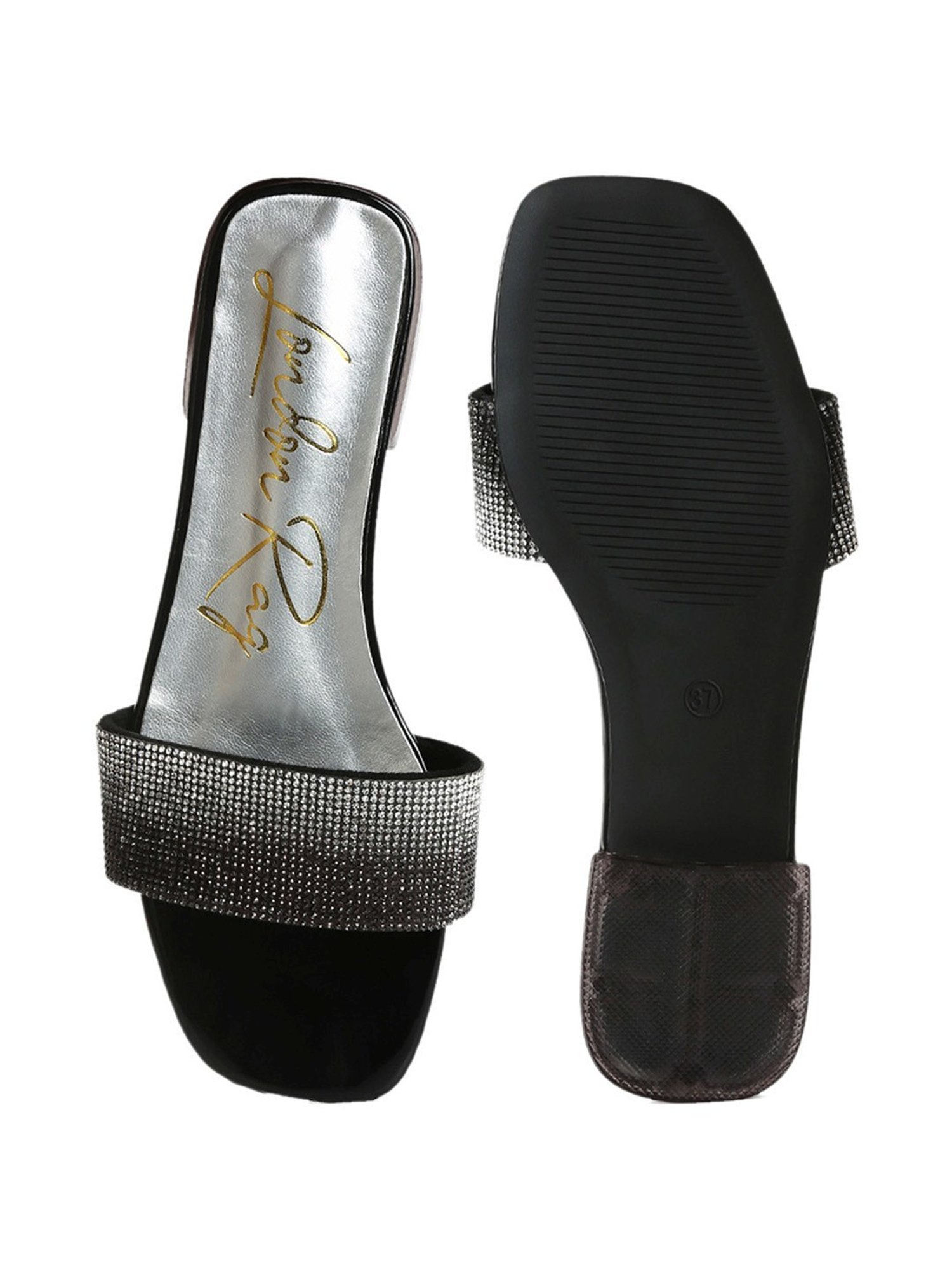 London Rag Women's Black Casual Sandals