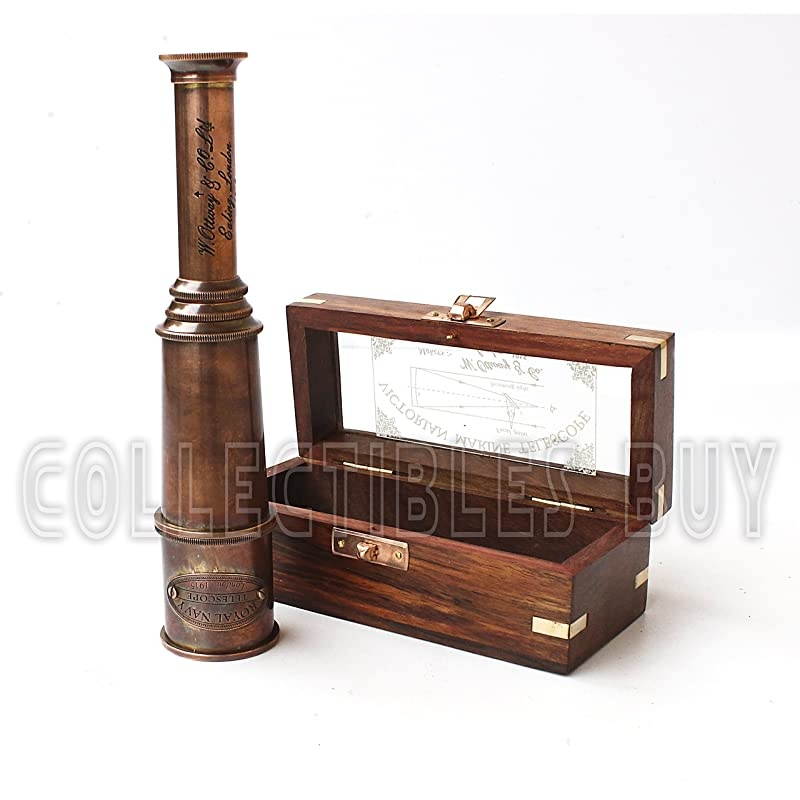 1915 Retro Sailor Marine Telescope Copper Antique Royal Navy Gift Item