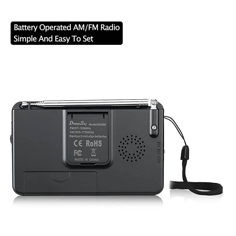 AM FM Portable Radio with Loudspeaker and Headphone Jack Superior Reception Pocket Radios for Emergency Camping Battery Operated