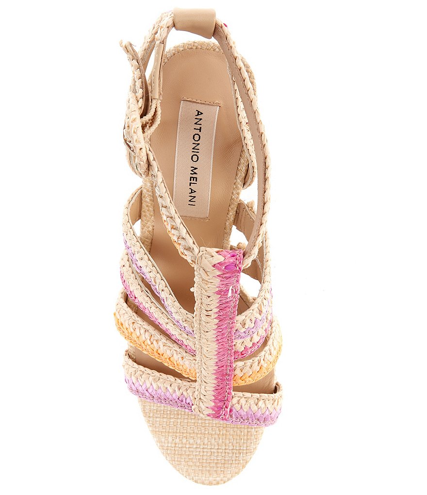 Antonio Melani Gwindolin Raffia T-Strap Dress Sandals