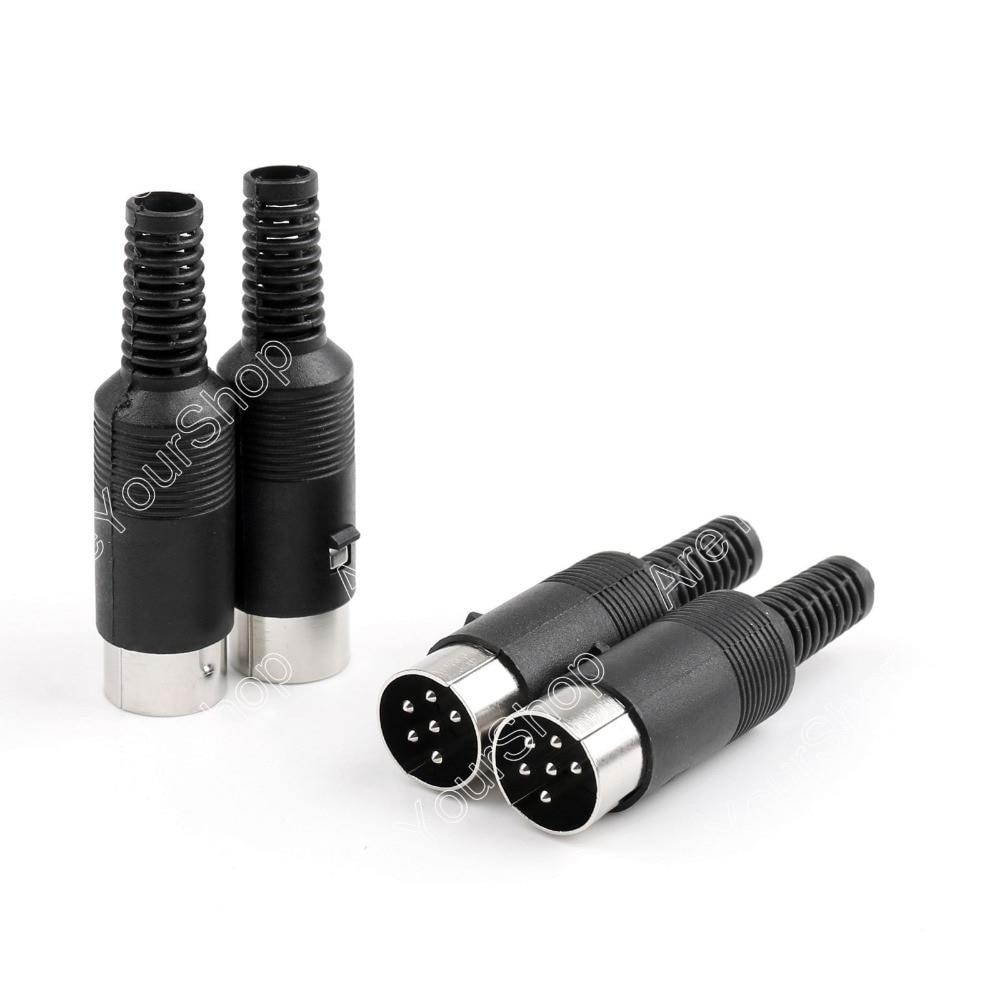 Din Plug Connector With Plastic Handle Male 6 Pin 50 Pcs Black High Quality for Wire Connector