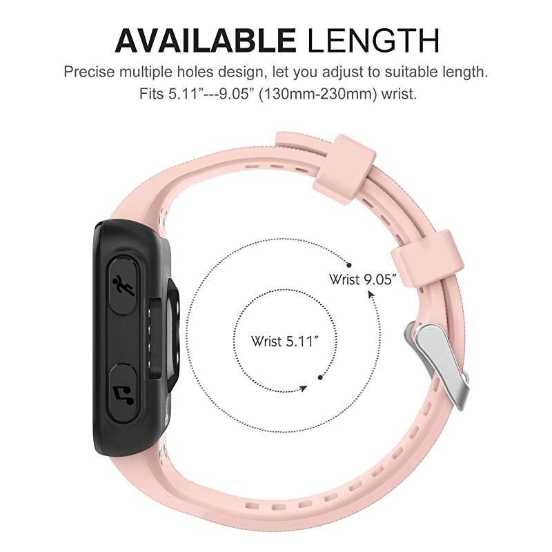 Compatible with Forerunner 35 Watch Band Soft Silicone Replacement Watch Band Sport Bracelet Strap with 6pcs Screws and 2pcs Screwdrivers for Forerunner 35 GPS Running Smart Watch Pink