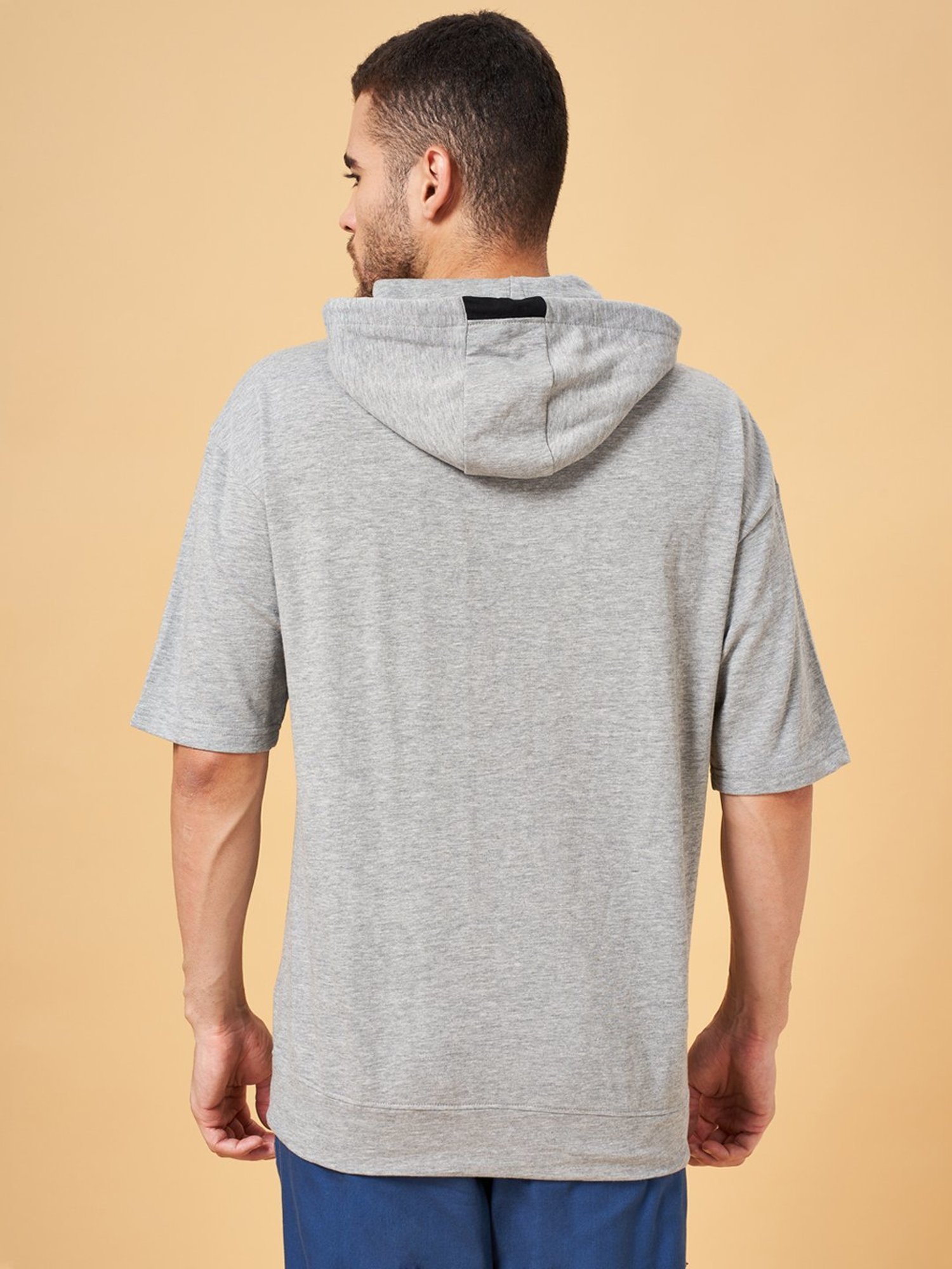 Urban Ranger by Pantaloons Grey Melange Cotton Regular Fit Hooded Sweatshirt