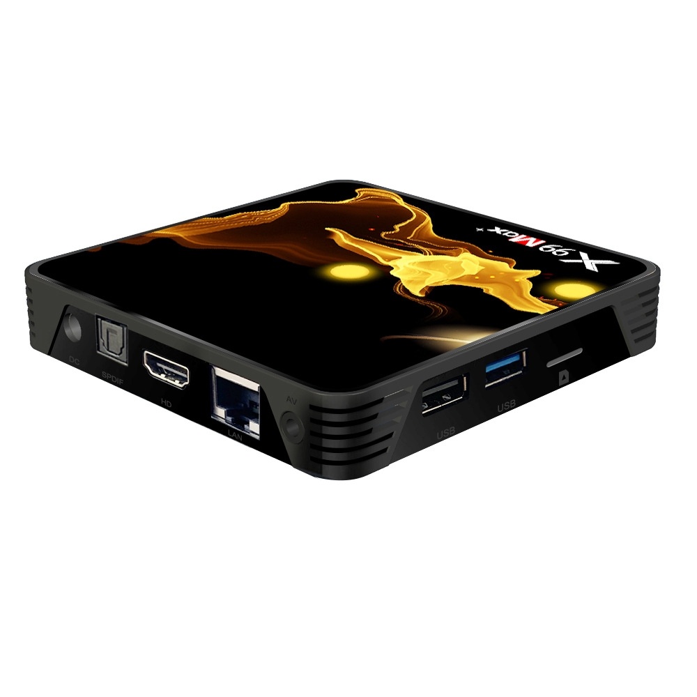 X99 Max+ 8K Smart TV Box, Android 9.0, Amlogic S905X3 Quad-Core Cortex-A55,4GB+32GB, Support LAN,