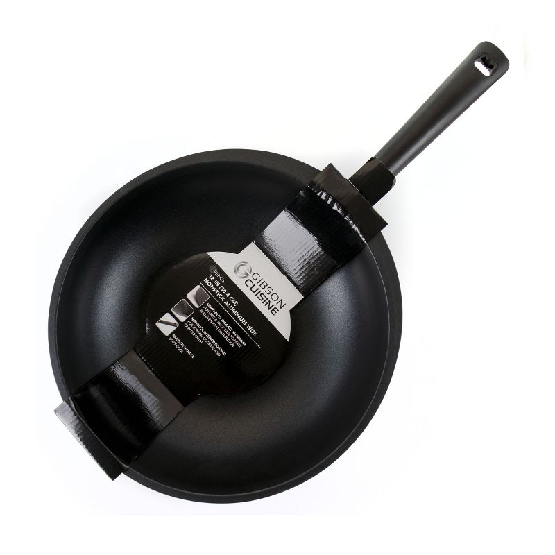 Gibson Home Venus 12 in. Wok in Black