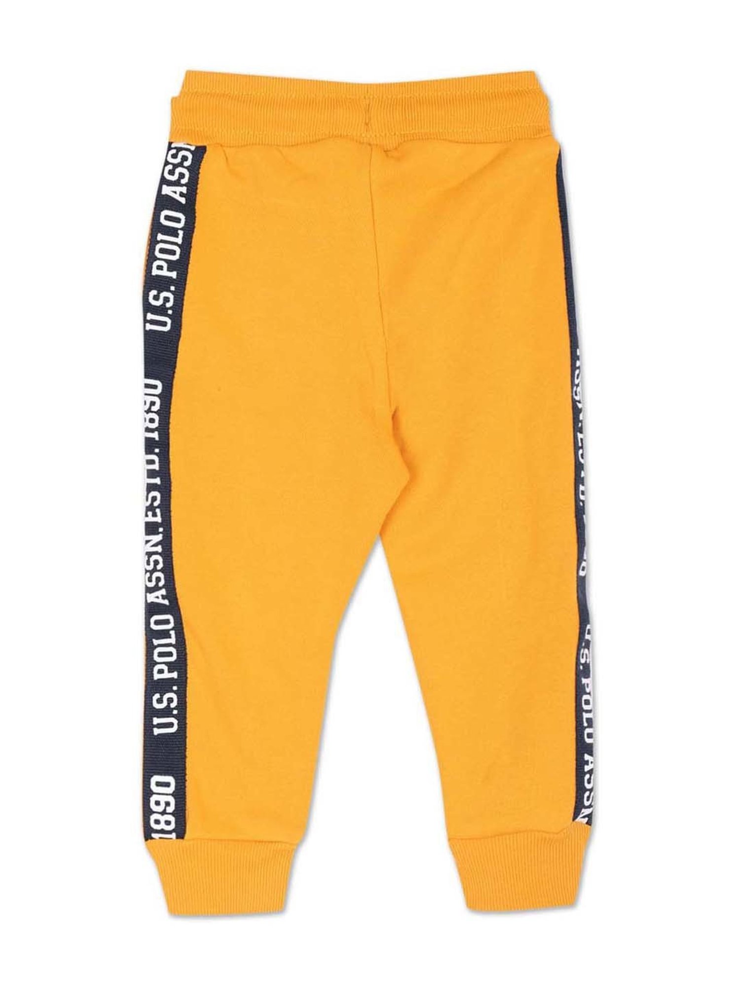 U.S. Polo Assn. Kids Yellow Cotton Printed Joggers